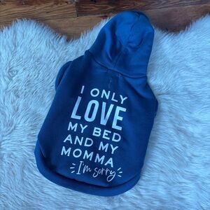 Blue & White Graphic Dog Hoodie